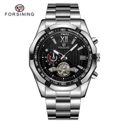 FORSINING 8235 Men's Mechanical Watch – New Arrival, Stainless Steel Band, Waterproof, Luminous, Vintage Business Design