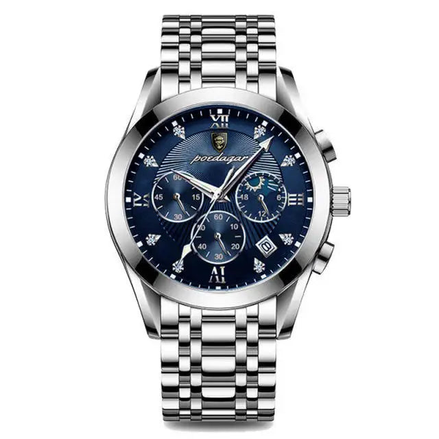 POEDAGAR 820 Men's Sport Watch – Genuine Leather Quartz Wristwatch, Waterproof, Luminous, and Stylish Relojes Para Hombre Olivier