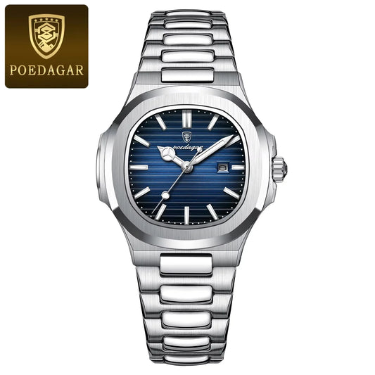 POEDAGAR 789 Ladies Luxury Watch – High-Quality Square Stainless Steel Waterproof Quartz Women's Fashion Business Watch Charlize