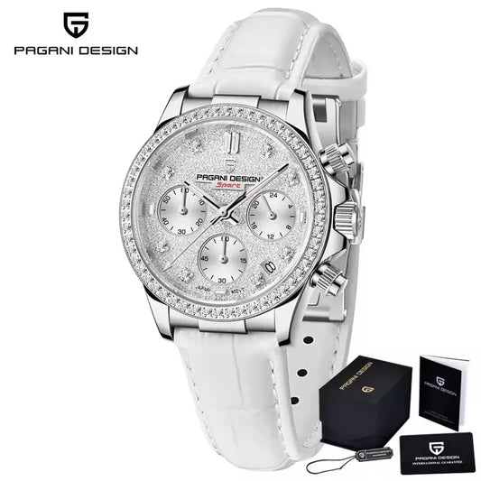 PAGANI DESIGN 1730 – Luxury Women's Quartz Chronograph Watch, Waterproof Dress Wristwatch with Original VD55 Movement