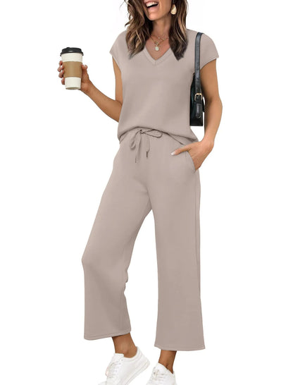 Women’s Casual 2 Piece Lounge Set – Oversized Sleeveless Tank Top & Loose Pants for Spring Summer Fall Marabella