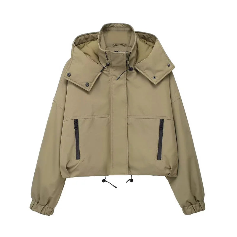 Women's Hooded Short Jacket - Casual Temperament Parka Coat Zenobia