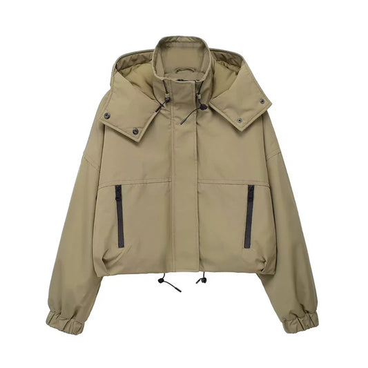 Women's Hooded Short Jacket - Casual Temperament Parka Coat Zenobia
