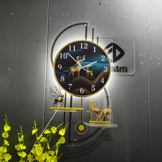 Modern LED Wall Clock with Night Light – Decorative Hanging Clock for Living Room, Home, Office