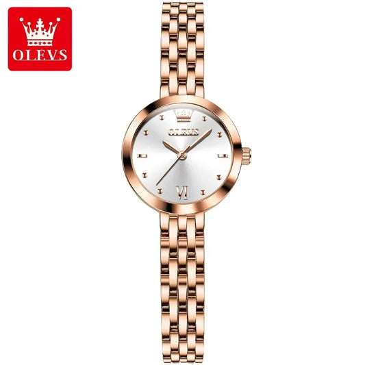 OLEVS 9992 Women's Quartz Watch – Elegant Golden Waterproof Stainless Steel Wristwatch for Ladies Katia