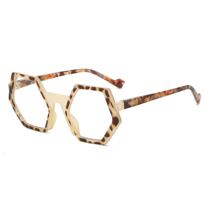 Hexagonal Full-Rim Blue Light Blocking Glasses | Stylish PC Eyewear for Youth | Unisex Frames for Men & Women Casper