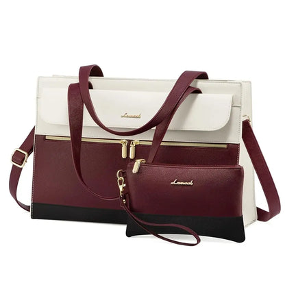 LOVEVOOK 2-Piece Laptop Tote & Shoulder Bag Set | 15.6-inch Women’s Briefcase