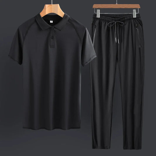 Men's Summer Sportswear Set | Fashionable & Comfortable Short-Sleeve T-Shirt + Pants Two-Piece Outfit Jericho