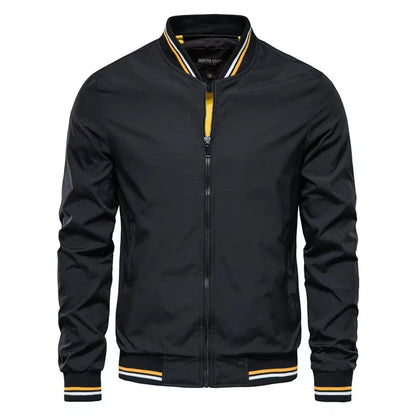 Men's Casual Windbreaker Jacket - Lightweight Stand Collar Coat for Spring & Autumn Rocky