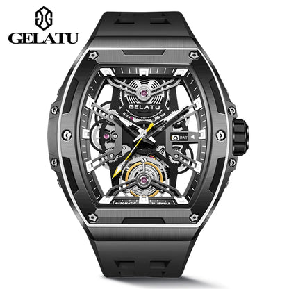 GELATU 6012 Luxury Men's Skeleton Watch – Multifunctional, Waterproof Automatic Wristwatch