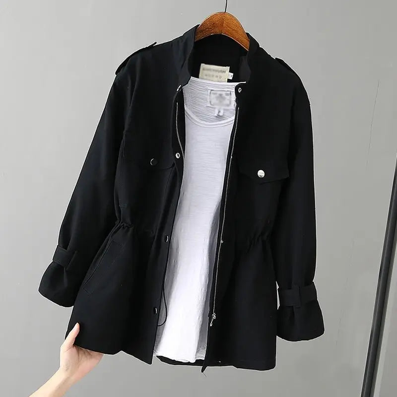 Spring Korean‑Style Women’s Jacket – Loose Fit, Slimming Waist, Long‑Sleeved Fashion Design Jodie