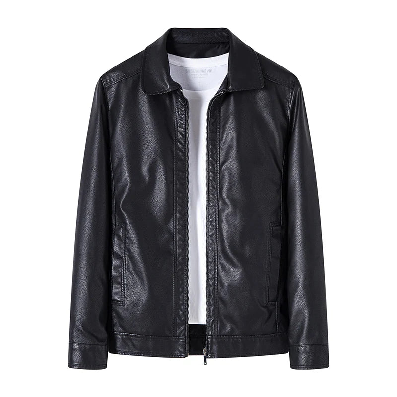 Autumn & Winter Slim-Fit PU Leather Jacket – Stylish, Trendy, and Handsome Outerwear for Men Geralt