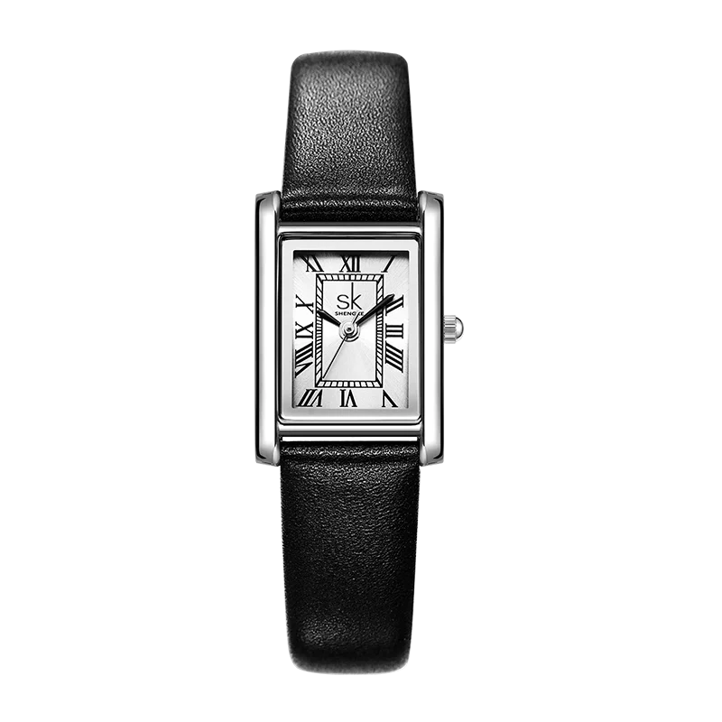 SHENGKE Roman Dial Quartz Watch for Women – Retro Leather Band Style Anaya