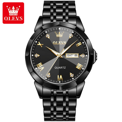 OLEVS 9931 Luxury Business Watch – Waterproof Luminous Quartz Steel Wristwatch for Men