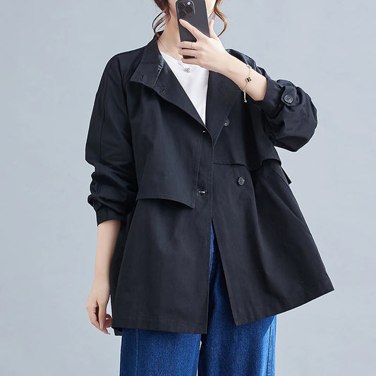 Autumn Women's Trench Coats | Stylish Stand-Up Collar, Casual & Versatile Loose Fit Alanna