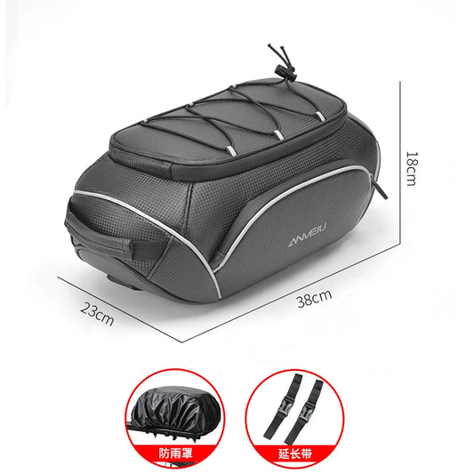 High-Reflective 8L Bicycle Rear Saddle Bag – Waterproof PU Cargo Bag for Luggage Racks, Multi-Functional Rear Seat Bag for Cycling Marcel