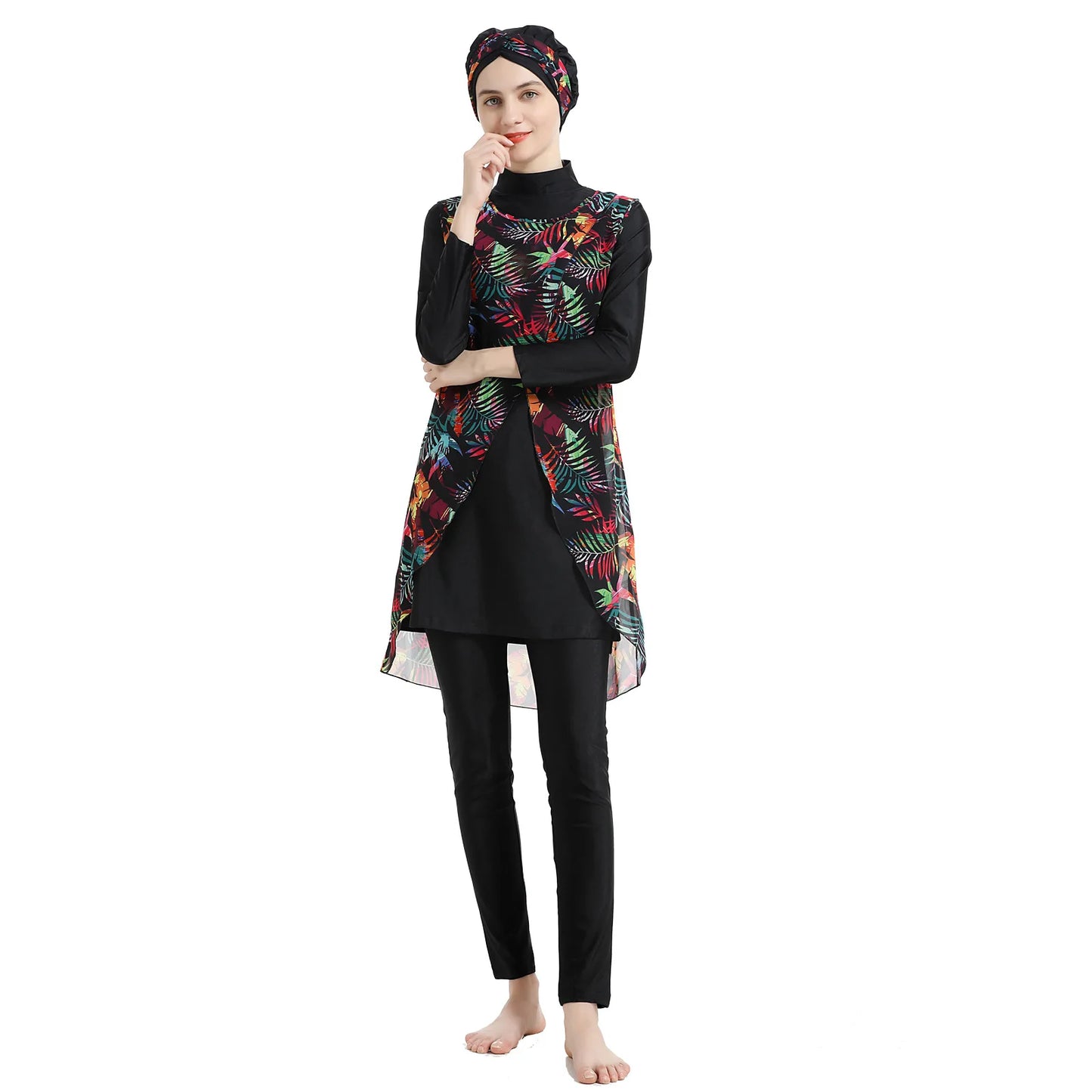 Modest Islamic Swimwear | Full-Sleeve 4-Piece Burkini with Hijab Rabia