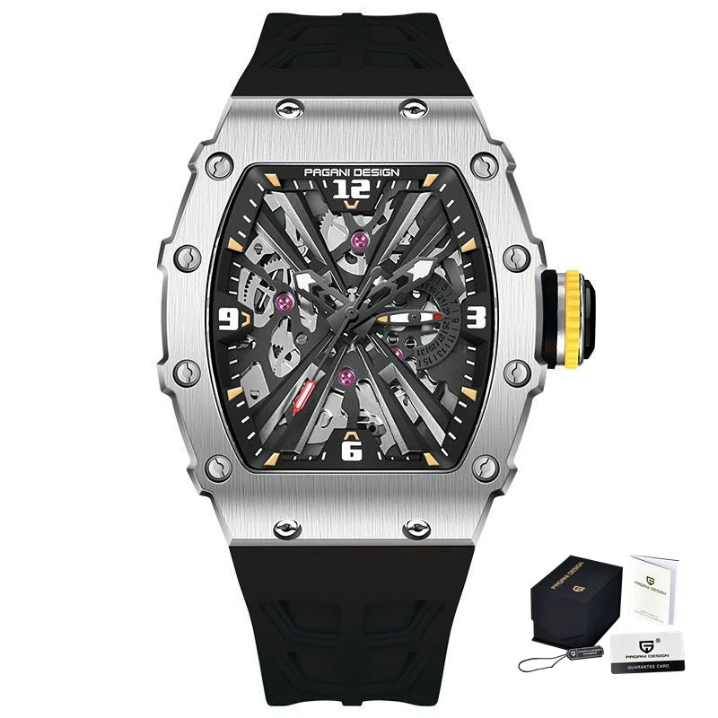 PAGANI DESIGN PD‑1738 Men’s Quartz Watch | Luxury Sport Wristwatch with Sapphire Glass, Stainless Steel, Waterproof (VH65 Movement)