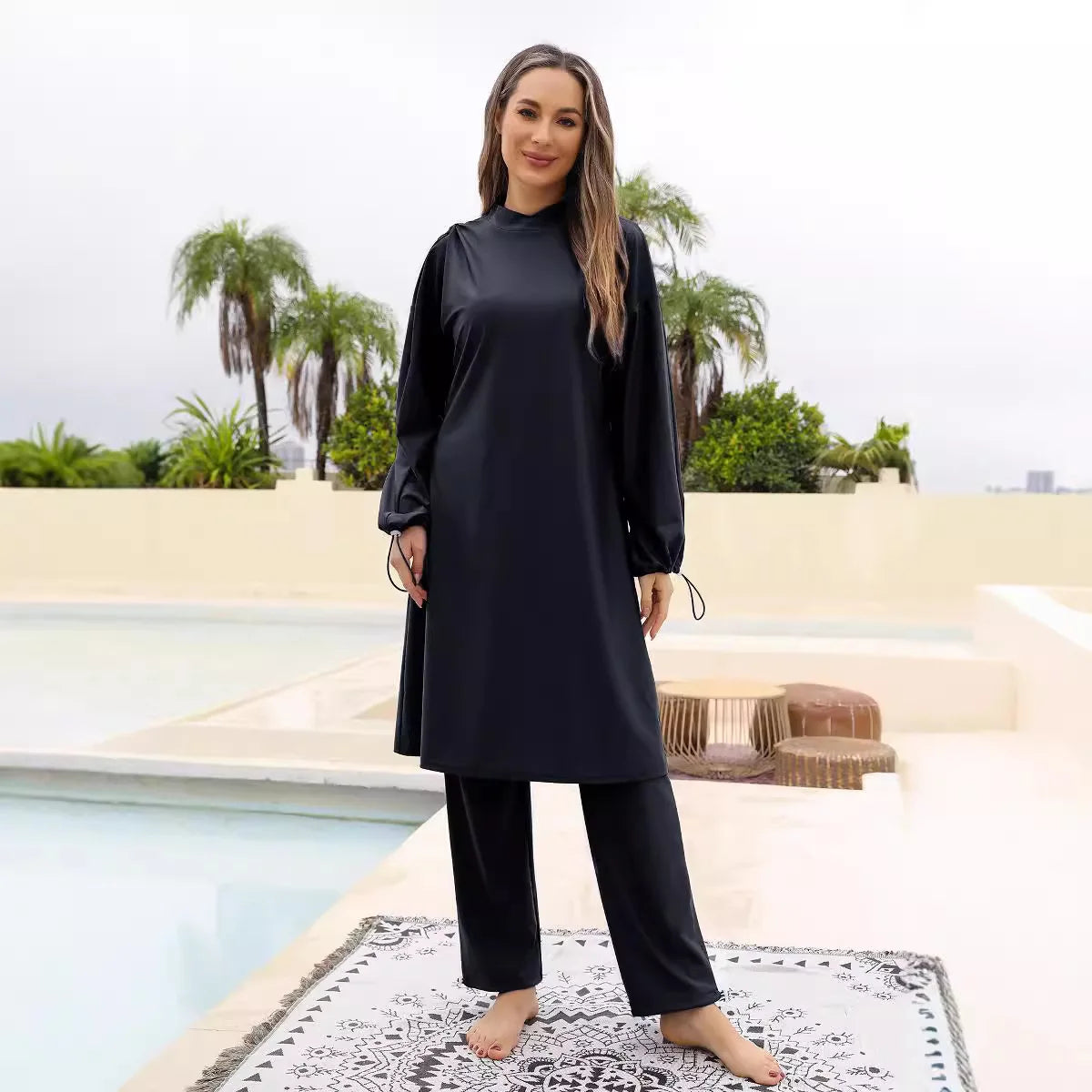 Purple Burkini for Women – Modest 3-Piece Long Sleeve Swimwear | Islamic Sports Swimsuit with Hijab Eshal