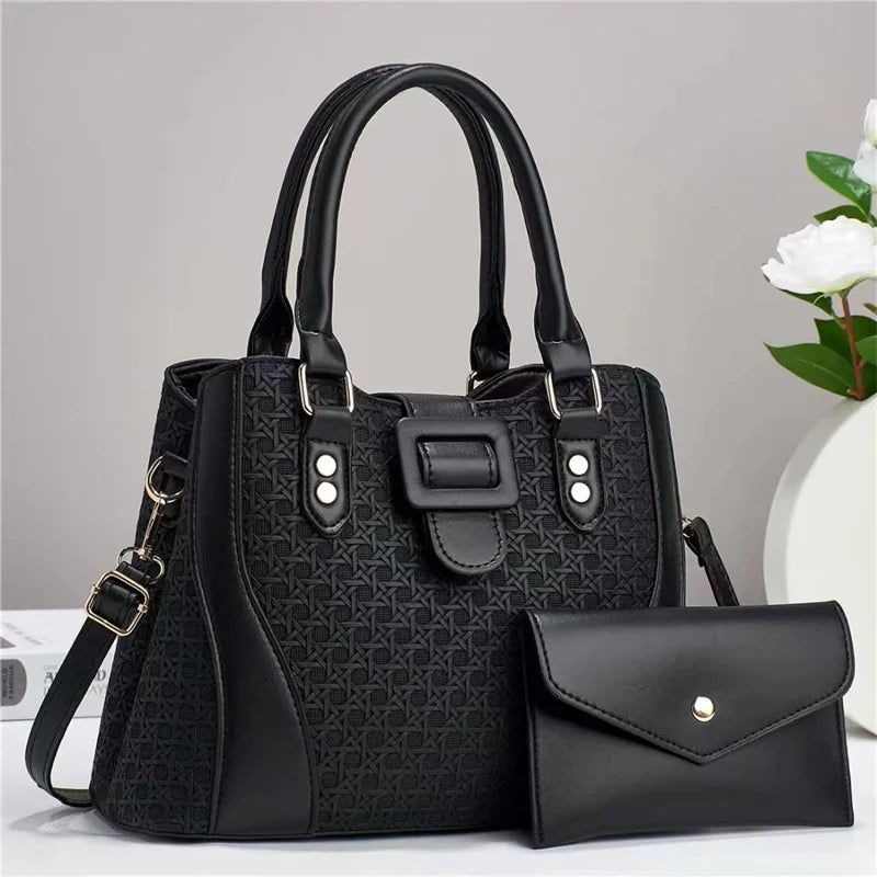 Retro Two-Piece Handbag Set – Elegant Ladies' Bags