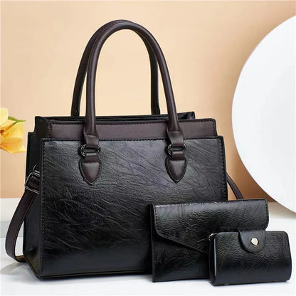 Three-Piece Women’s Luxury Handbag Set – High-Capacity Fashion Tote, Messenger Bag, and Handbag Irene