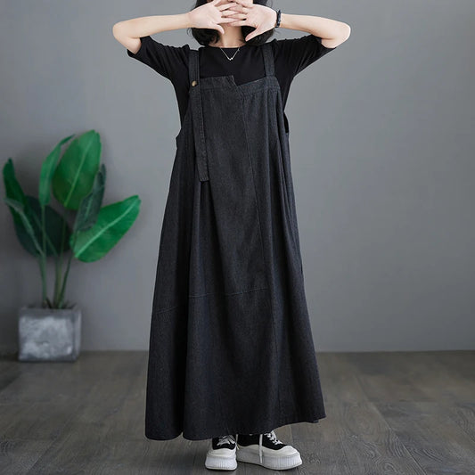 Women's Denim Dress – Loose Fit, Retro Slimming Design, and Versatile Style Isobel