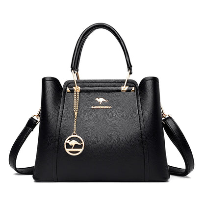 Luxury Leather Handbags for Women - Designer 3-Layer Shoulder & Crossbody Bags, Large Capacity Customized Tote