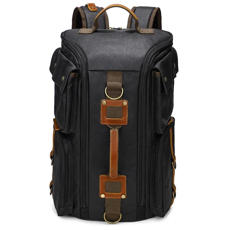 Retro Waterproof Travel Backpack for Men – Outdoor Leisure Bag with Large Capacity & Laptop Compartment