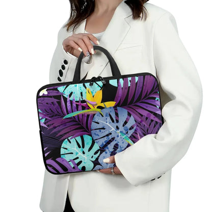 2026 New Hawaiian Tropical Print Laptop Bag – Custom Large Capacity Polyester Laptop Case in Various Sizes