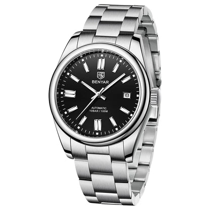 BENYAR 5185 Automatic Mechanical Watch for Men – 39mm Stainless Steel Waterproof Men’s Wristwatch