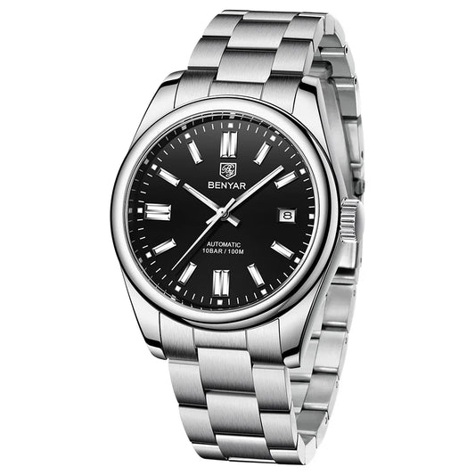 BENYAR 5185 Automatic Mechanical Watch for Men – 39mm Stainless Steel Waterproof Men’s Wristwatch