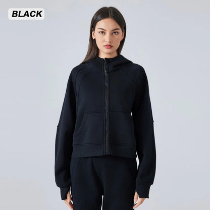 Women's Long Sleeve Hooded Sweatshirt | Warm Yoga Jacket & Gym Leisure Hoodie for Ladies Abigail