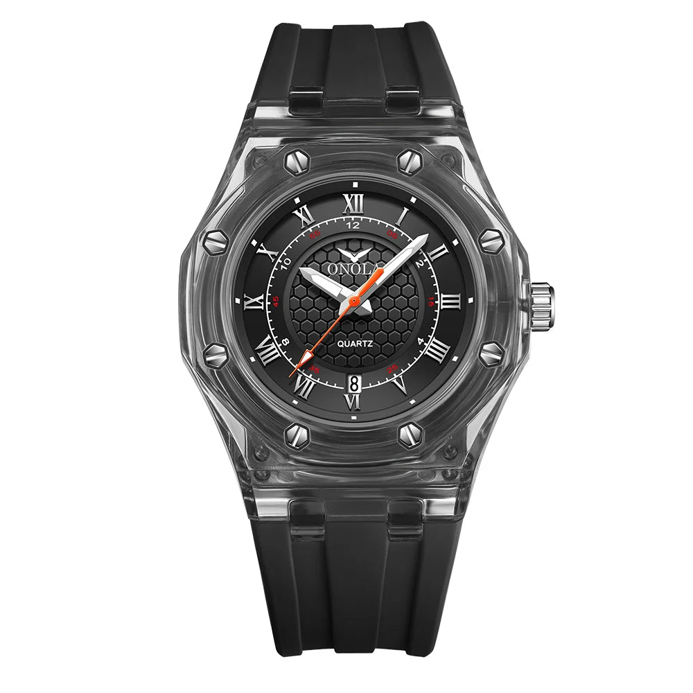 ONOLA 3857 Couple’s Quartz Watch – Simple, Casual Design, Waterproof Rubber Strap, For Men & Women