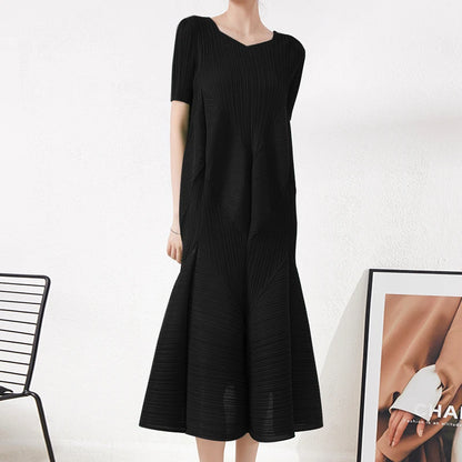 Women's Summer Casual Dress | Loose Elegant Irregular Cake Design, Short Sleeve Czarina