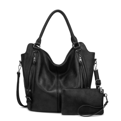 Realer Women’s PU Leather Handbags – Fashionable Hobo Shoulder Bags, Large Tote Purse for Women Angeli