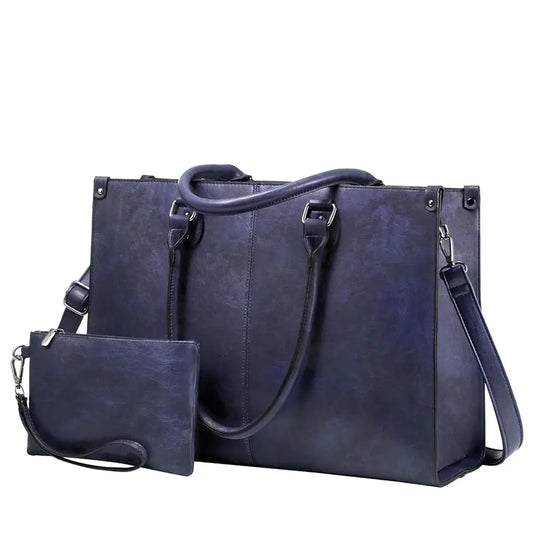 LOVEVOOK Women's PU Leather Tote - High-Quality 15.6-Inch Laptop Bag, Large Capacity Handbag Juliette