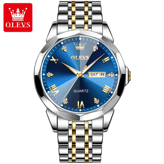 OLEVS 9931 Luxury Business Watch – Waterproof Luminous Quartz Steel Wristwatch for Men