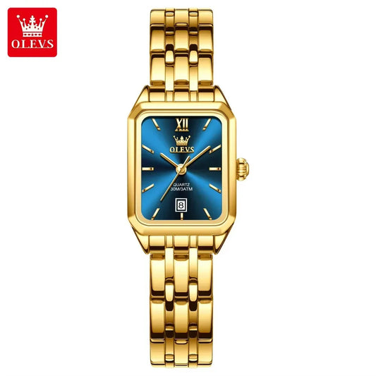 OLEVS 5616 Women’s Luxury Watch - Stainless Steel Strap, Waterproof Quartz Wristwatch with Roman Numerals & Calendar