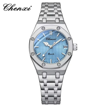 CHENXI 648 Women's Luxury Bracelet Watch – Waterproof Stainless Steel Quartz Wristwatch with Luminous Dial & Date | Perfect Ladies' Gift