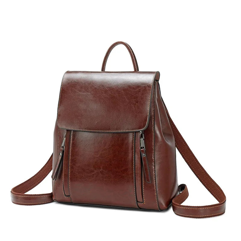 Women’s Vintage Leather Backpack – Fashionable 2021 Genuine Cowhide School Bag & Ladies Everyday Bag Maine