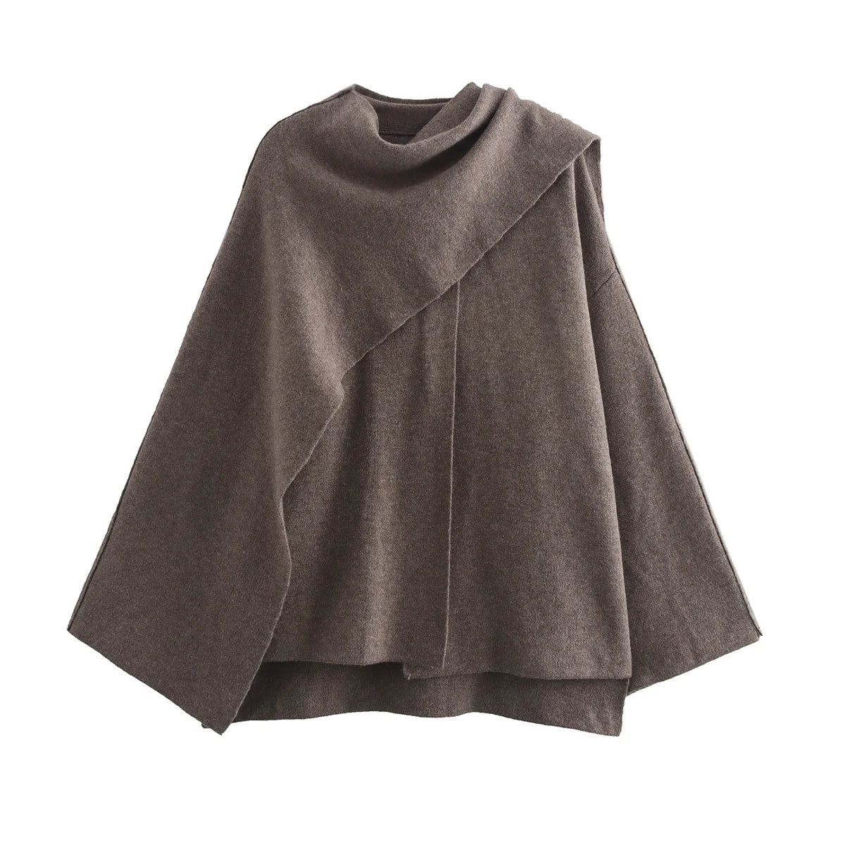 Women's Cape-Style Cropped Coat – Vintage Long Sleeve Chic Outerwear Clara