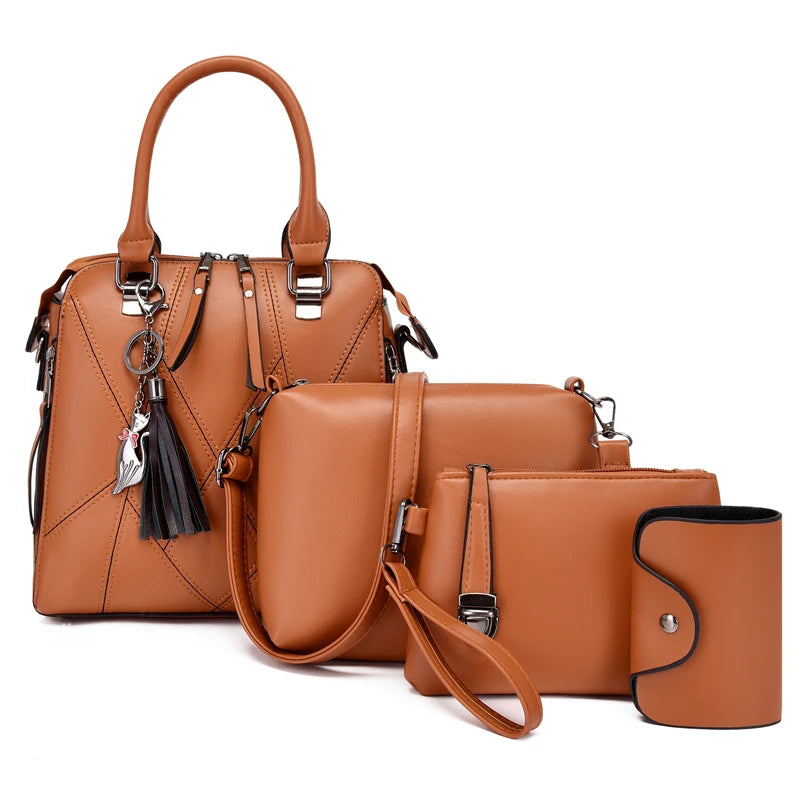 Fashion PU Leather Tote Bag Set for Women – Stylish Chain Shoulder Bags and Handbags Hannah