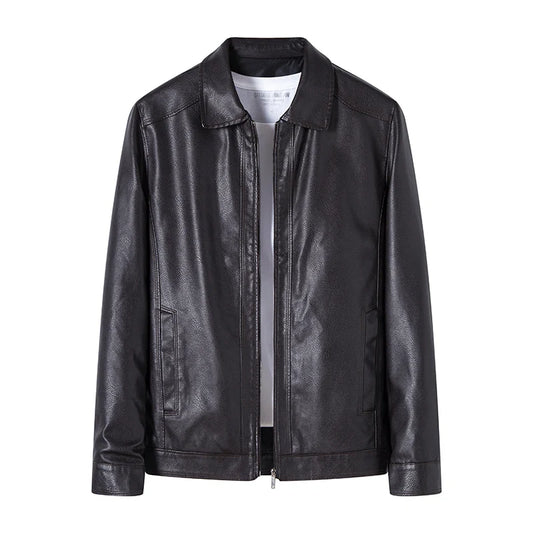 Autumn & Winter Slim-Fit PU Leather Jacket – Stylish, Trendy, and Handsome Outerwear for Men Geralt