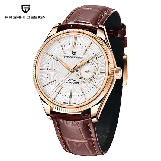 PD1689 PAGANI DESIGN Men’s Quartz Watch | Luxury Business Wristwatch with Sapphire Glass, Genuine Leather Strap, Waterproof