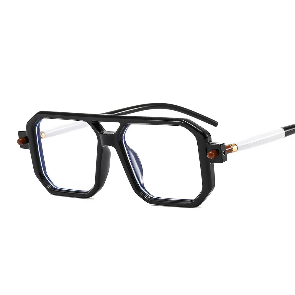 Vintage Square 70s Sunglasses for Women & Men | Retro Flat Top Rectangle Shades with Double Bridge Nesta