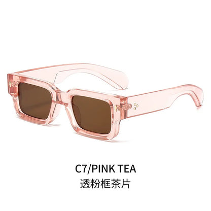 Rectangle Rivet Non Prescription Chunky Rectangle Blue Light Glasses Black Square Thick Frame Rectangle Women Men