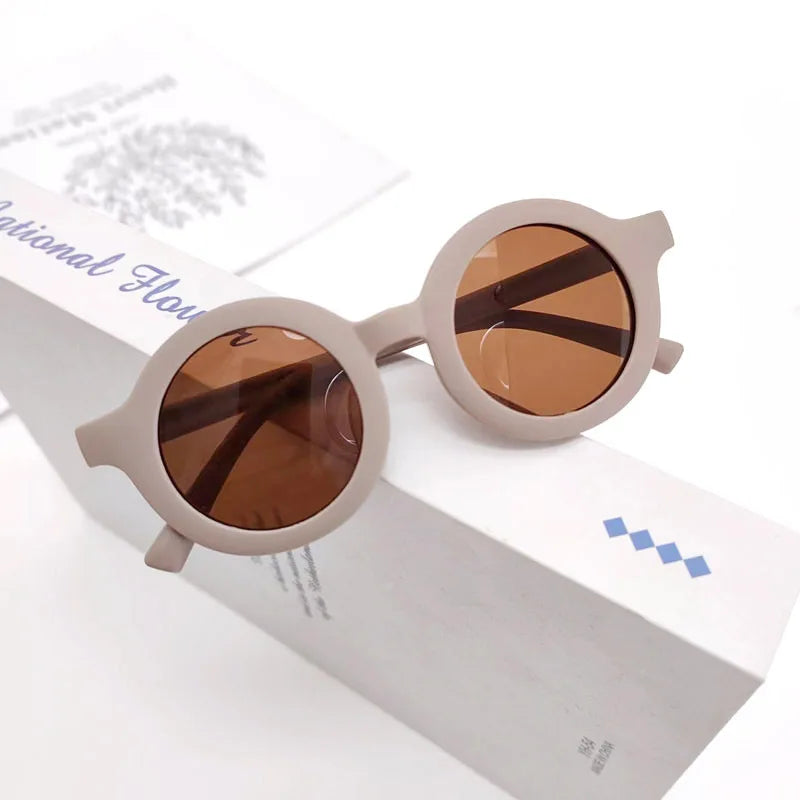 Cute Round Polarized Kids Sunglasses - Flexible TPEE Frame | CAT3 UV Protection for Girls & Boys Toby