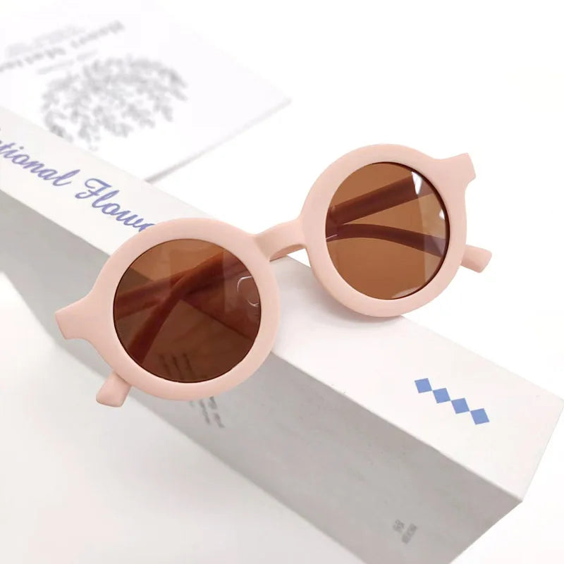 Cute Round Polarized Kids Sunglasses - Flexible TPEE Frame | CAT3 UV Protection for Girls & Boys Toby
