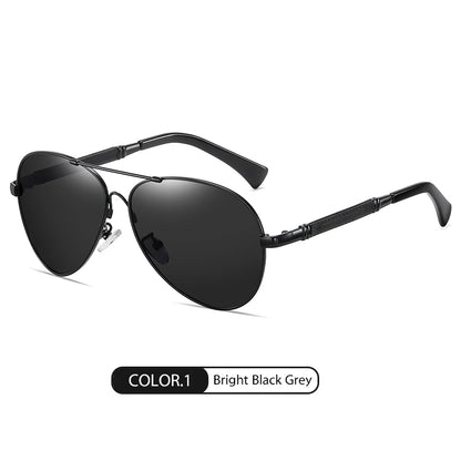 Luxury Pilot Polarized Night Vision Glasses – Memory Metal Photochromic Sunglasses for Men & Women | Driving Eyewear Edison
