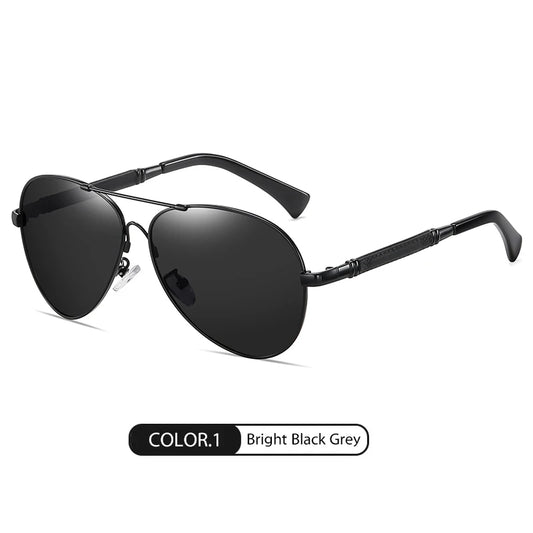 Luxury Pilot Polarized Night Vision Glasses – Memory Metal Photochromic Sunglasses for Men & Women | Driving Eyewear Edison